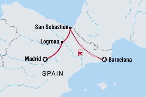 One Week in Spain - Tour Map