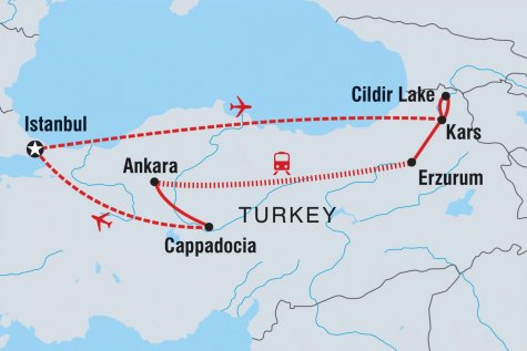 Turkey Winter Discovery - Tour Map