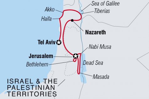 Discover Israel & the Palestinian Territories - Tour Map