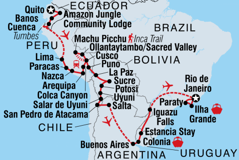 Grand South America - Tour Map