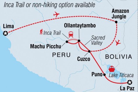 Sacred Land of the Incas - Tour Map