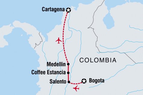 Cafe Colombia - Tour Map