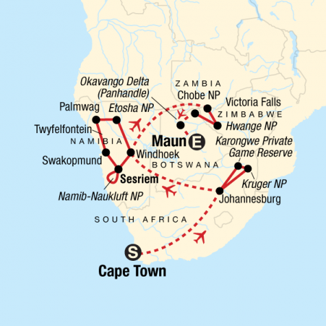 Ultimate Southern Africa Journey - Tour Map