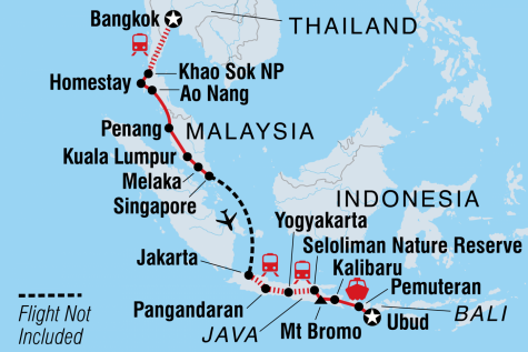 Bangkok to Bali - Tour Map
