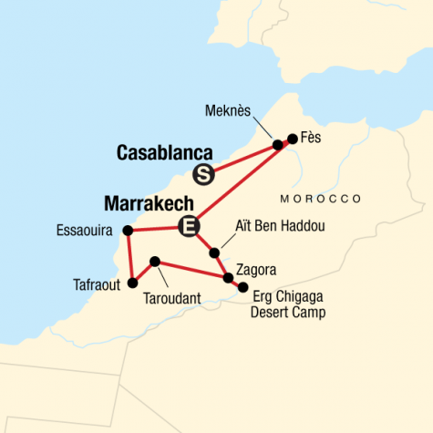 Morocco: Sahara & Beyond - Tour Map