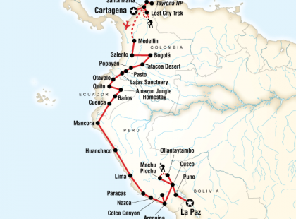 Colombia through the Andes–Cartagena to La Paz