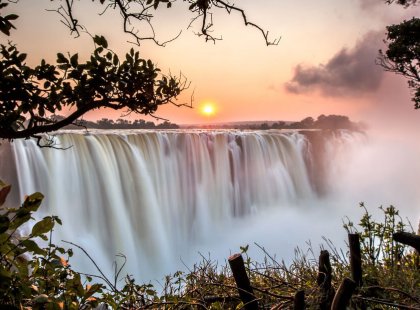 Our adventure concludes on the Zimbabwe side of Victoria Falls, where we hike to view the thunderous decent of the Zambezi River’s main channel.