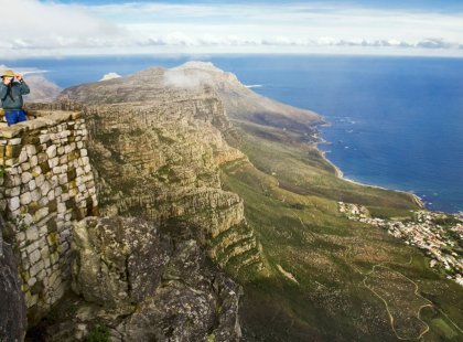 Enjoy panoramic views of Cape Town from the top of Table Mountain.