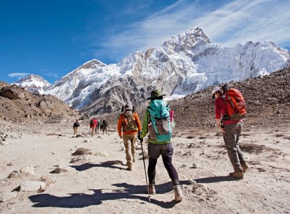 At the gateway to Everest Base Camp, Nuptse, Lhotse and a host of the world's tallest peaks welcome you.