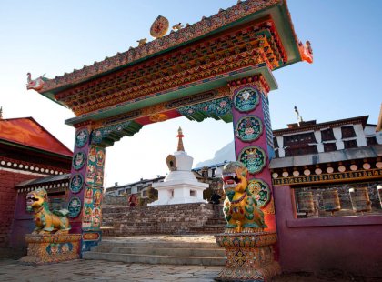 Visit Tengboche Monastery, the largest in the Khumbu, home to over 40 practicing monks and an array of impressive religious art and architecture.