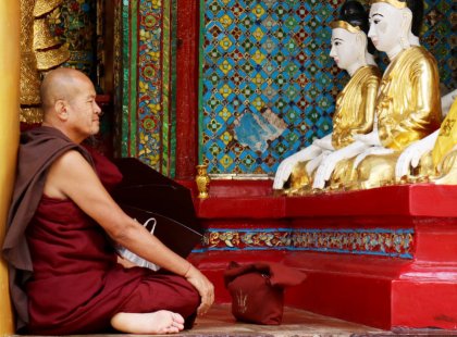 Although many faiths are practiced in Myanmar, Theravada Buddhism is the country’s primary religion.