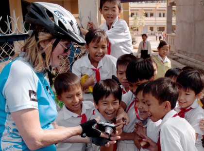 Cycling offers numerous impromptu moments for connecting with warm-hearted Vietnamese and Cambodian people.