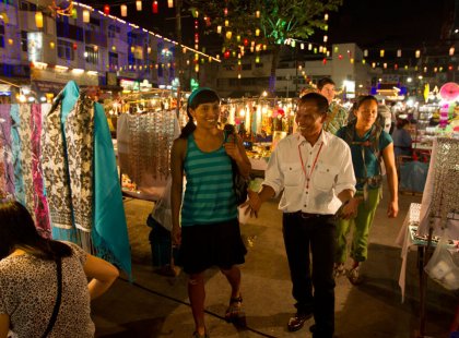 Thailand's famous night markets are colorful gathering places with abundant local color, flavor and artistry.