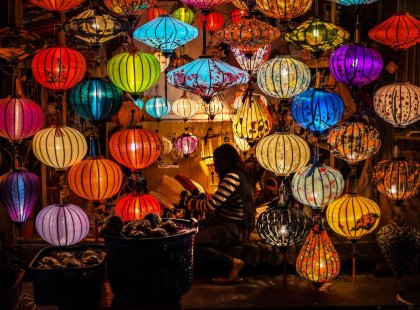 Experience the colorful markets of Hoi An and Hanoi, filled with interesting foods, crafts and characters.