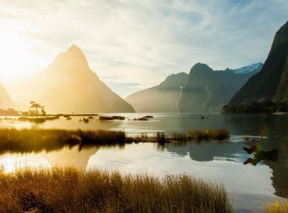 Cruise the deep water basin of Milford Sound against the mountainous backdrop of Mitre Peak and Pembroke Glacier.