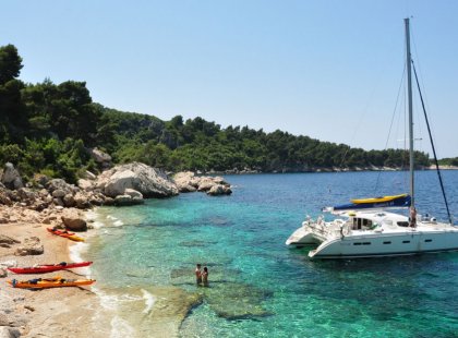 The Dalmatian Coast’s crystal-clear waters are perfect for swimming, stand up paddle boarding and island-hopping by catamaran, sailing as the winds permit.