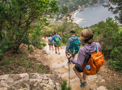 Our daily hikes take us along routes with breathtaking views of the Ligurian coastline.