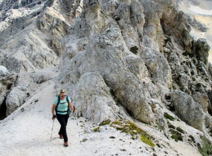 Hike up to ridges and high mountain passes and through amphitheaters of limestone peaks