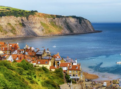 Our route ends in the quaint fishing village of Robin Hood’s Bay on the North Sea.