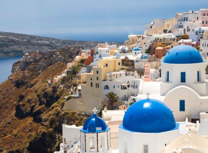 Blue-domed, whitewashed Orthodox churches are one of Greece’s iconic landmarks.