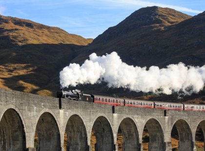 Ride the Jacobite Steam Train, famous as the Hogwarts Express in Harry Potter films.