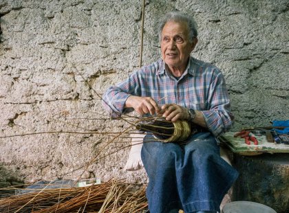 Our hike on Tinos takes us to the village of Volax, noted for its traditional, handmade woven baskets.