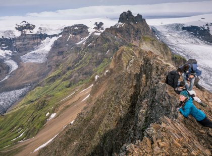 Enjoy panoramic views of Vatnajökull National Park from the rocky summit of Kristínartindar.