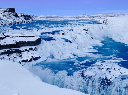 Gulfoss—one of Iceland's most iconic waterfalls—is a magnificent sight at any time of year.