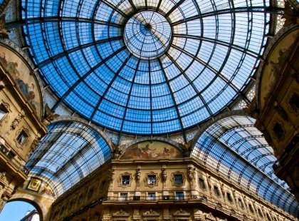 Visit the Galleria Vittorio Emanuele II in Milan—both the starting and ending point of this adventure.