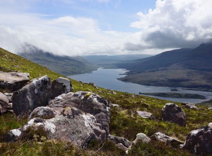 Follow a glacier-carved cirque in the rugged Cuillin Mountains on the Isle of Skye.