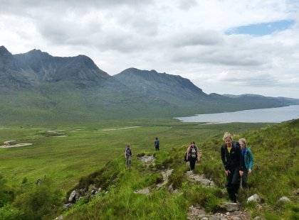 Hike the hillsides of Loch Broom with views of the Summer Isles. This is a true classic of Scottish walking.