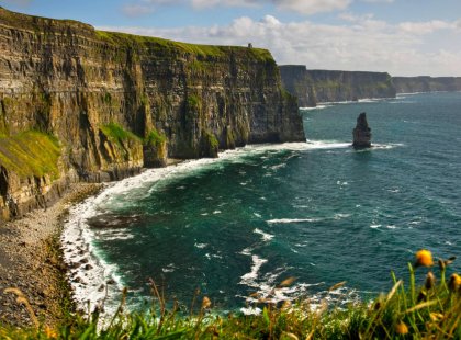 The Cliffs of Moher soar high above the Atlantic's crashing waves. For a small country, Ireland is packed with many natural wonders.