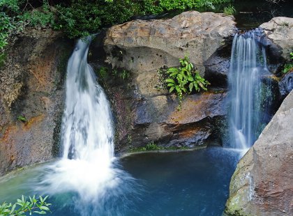 Waterfalls and pools await to refresh our spirits.