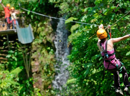 Get an incredible adrenaline rush while zip-lining through the trees.