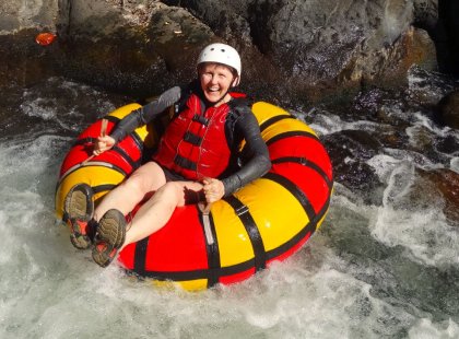 A fun way to see more of Rincon de la Vieja National Park is tubing on the river.