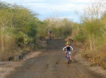 On Isabela Island we ride mountain bikes along the scenic coastline and through dry forest to the historic El Muro de las Lagrimas (Wall of Tears).