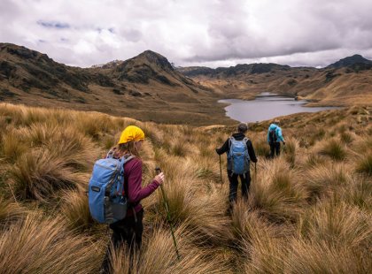 We begin in the highlands north of Quito with mountain views and a hike around the emerald Laguna Cuicocha, a crater lake at the foot of Cotacachi Volcano.