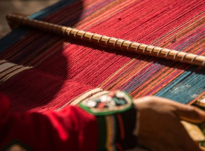 A weaving demonstration in the Sacred Valley