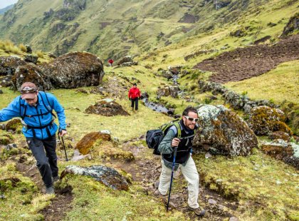 We trek in the less visited and uncrowded Lares region north of Cusco, noted for its rural atmosphere and traditional weavers.