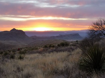 The sun sets across the Chihuahuan Desert.