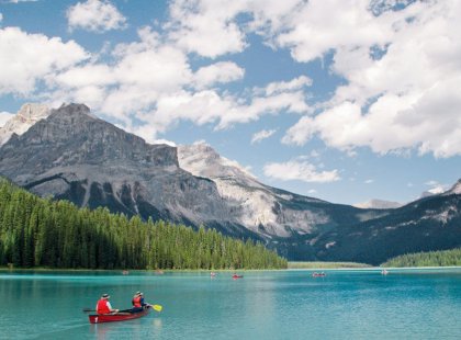 Paddle the tranquil waters of Emerald Lake in Yoho National Park.