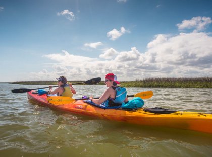 Find your rhythm kayaking amongst the Barrier Islands.