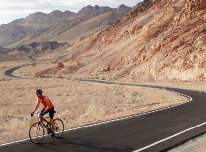 Join REI Adventures on a three-day cycling getaway to Death Valley, the largest national park in the contiguous U.S. and a vast geological wonderland filled with soaring peaks, salt flats and sand dunes.