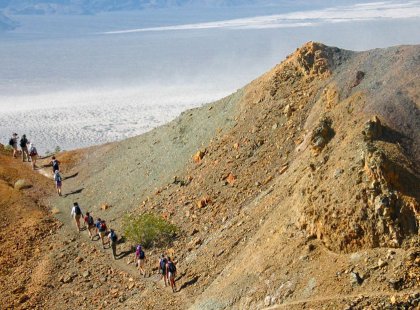 With views of both the highest (Mt. Whitney) and lowest (Badwater) points in the contiguous U.S., Death Valley's dramatic vistas are incomparable.
