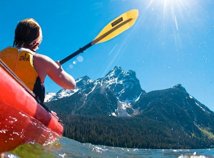 Kayaking on Jackson Lake is a fun, unique, and active way to experience Grand Teton National Park.