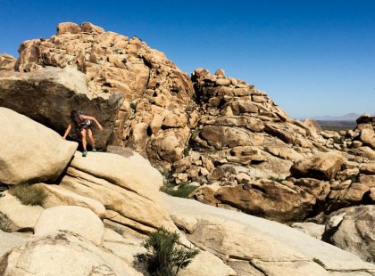 We will scramble along boulder piles as we make our way to harder-to-find gems in the park.