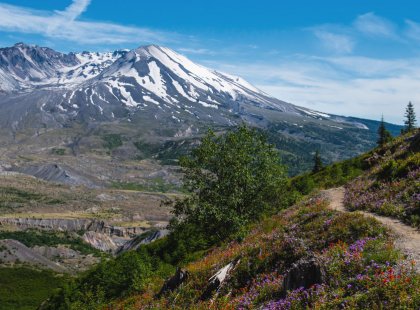 Mount St. Helens National Volcanic Monument is a stunningly beautiful reminder of the awesome power of the volcanoes in the Pacific Ring of Fire.