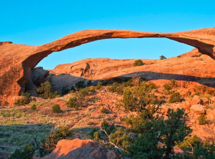 306-foot-long Landscape Arch, one of the longest natural stone spans in the world