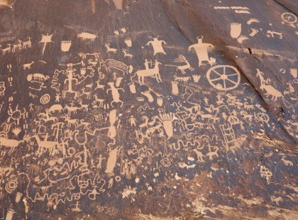 Can you decipher the mysterious petroglyphs of Newspaper Rock?