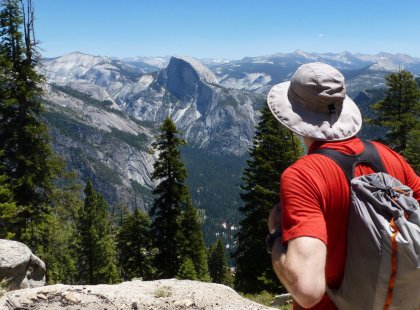Hike to the rim of Yosemite Valley and enjoy unforgettable views of Clouds Rest, Half Dome and the rugged peaks of the High Sierra.